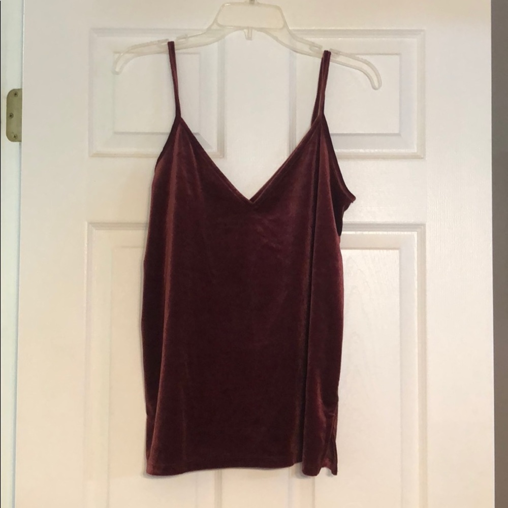 Burgundy velvet tank